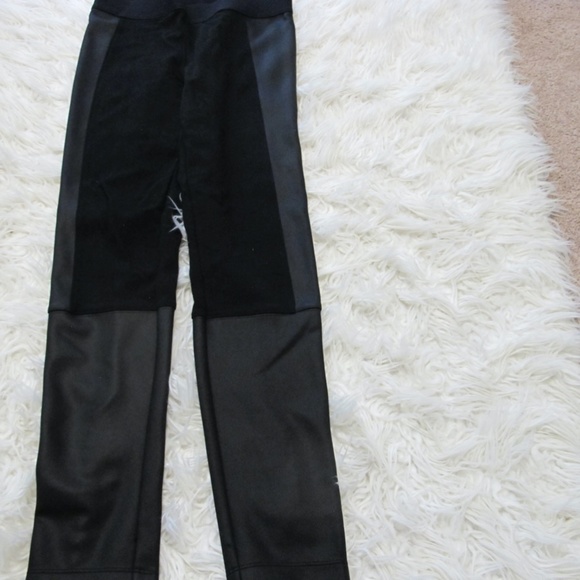 Express Leather staple date night Leggings Women's Size Small black EUC - Picture 3 of 4